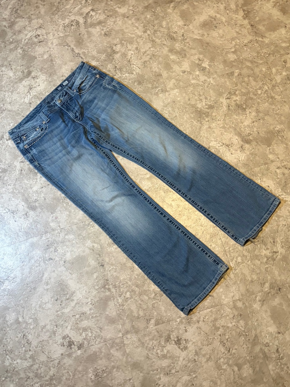 Miss Me Medium Wash Flare Jeans | Y2K Bootcut Denim | Faded Vintage Style